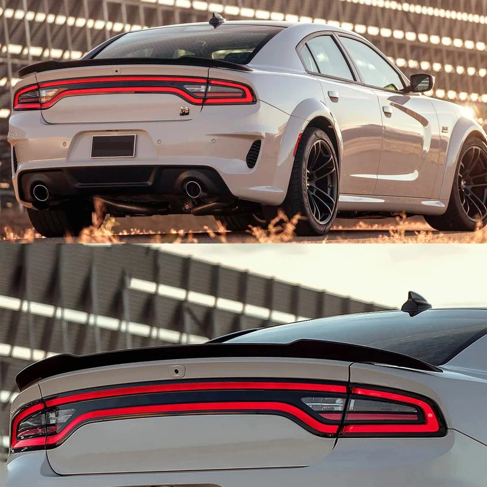 For Dodge Charger 2011-2023 Gloss Black Hellcat Style Rear Trunk Spoiler Wing Foto 4 de 4
