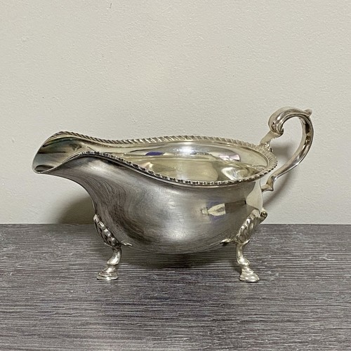 Antique Elkington Silverplate Gravy Sauce Boat Retro Art Deco Silver Plate Rare - Picture 3 of 17