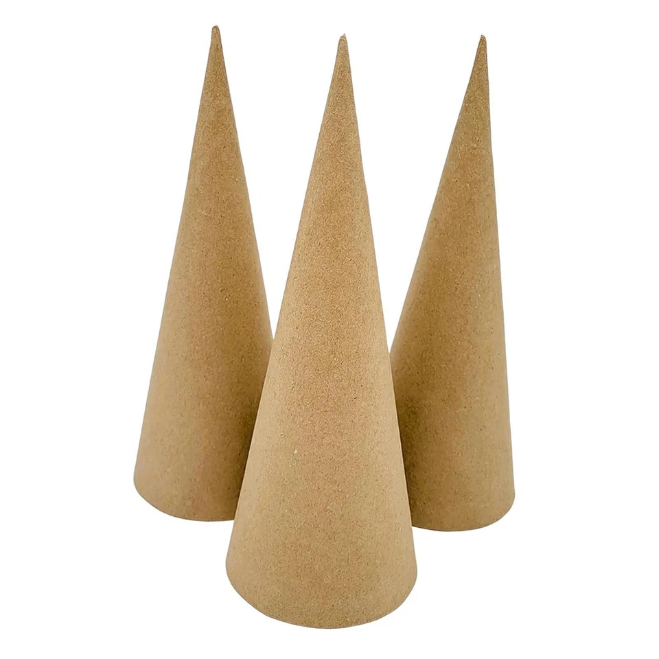 Lot de 6 cônes en papier mâché, cônes en carton, décoration de Noël, pour - Photo 4/4
