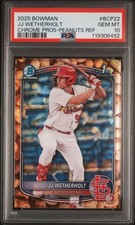 2025 Bowman Chrome JJ Wetherholt Peanuts Snack Pack Refractor PSA 10 Gem Mint