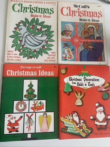 4 Vintage Christmas Make It Ideas 1971-73 Magazines Craft Books McCalls + others