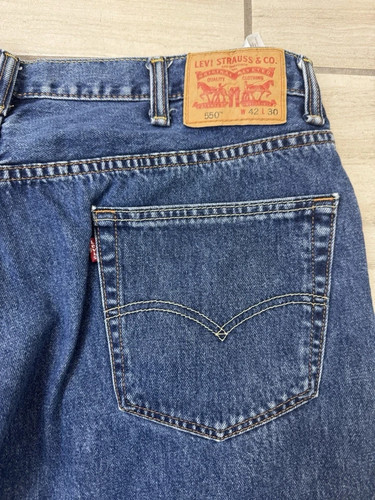 Levis 550 Jeans 42x30 Herren Blau Denim Relaxed Fit Dark Wash - Bild 3 von 4