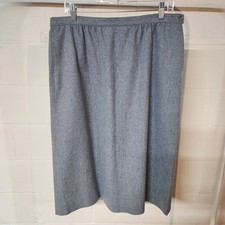 50's Vintage Pendleton Blue Virgin Wool Skirt Midi Elastic Waist Pocket Winter