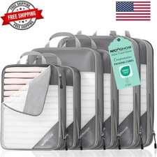 6 Set Compression Packing Cubes for Travel - Compressible, Lightweight, and S...