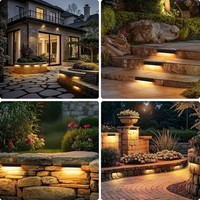 8 Pack 7 Inch Retaining Wall Lights, 4.5W Hardscape Lighting, 2700K Soft White 7