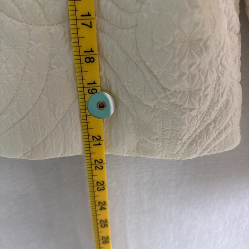 7 For All Mankind White Quilted Jacket Women’s Large Textured Zip & Snap Closure - Picture 11 of 12