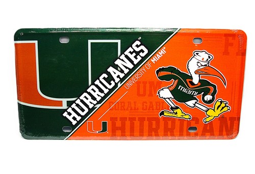 Licensed NCAA UNIVERSITY OF MIAMI HURRICANES METAL CAR NOVELTY LICENSE PLATE - 第 15/15 張圖片