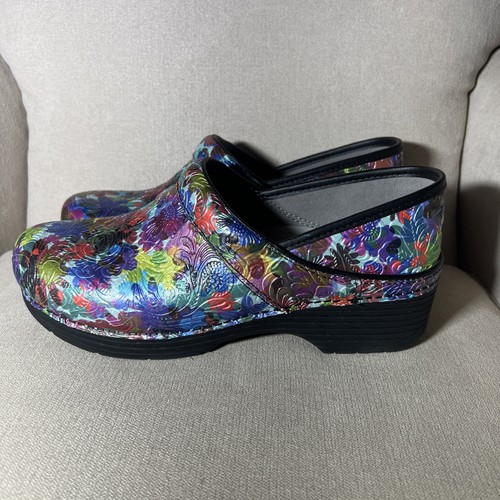 Nuevo Dansko 41/10.5-11 LT Pro Retro Flor Cuero Tooled Zuecos Zapatos Confort - Imagen 12 de 12
