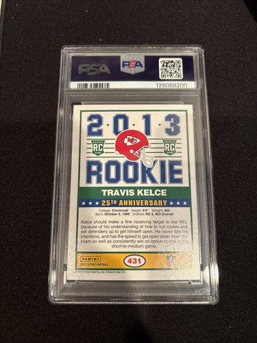 Travis Kelce 2013 Score Rookie Card RC #431 PSA 6 EX-MT Kansas City Chiefs - Picture 4 of 4