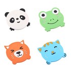  4PCS Adorable Cartoon Animal Silicone Coasters Insulation Rubber Bowl Pads