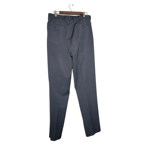 Pantalones de vestir Roundtree & Yorke de fácil cuidado, hombre 34x34, gris, frente plisado, lana, usados en excelente estado - Imagen 18 de 24