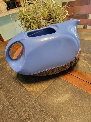 Jarra de agua vintage Art Deco Hall China para Westinghouse promoción 1930 8 tazas azul - Imagen 6 de 8