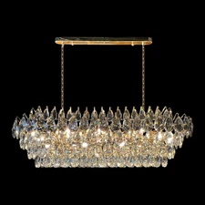 Teardrop Crystal Diamond Linear Chandelier