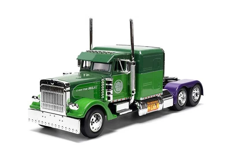 Jada 1:24 Hollywood Rides Hulk & 1992 Peterbilt 379 Marvel Avengers 35179 Model - Image 2 of 4