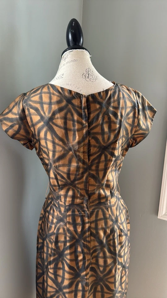 Vestido de seda vintage años 50 EVC talla pequeña Foto 4 de 4