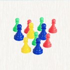 64pcs Plastic Chessman 8 Color Board Game Replacement Chess Pieces Accessories