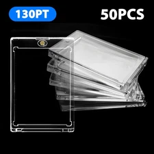 50Pack 130PT Strong Magnetic Card Holder UV Protection Arcylic Trading Card Case