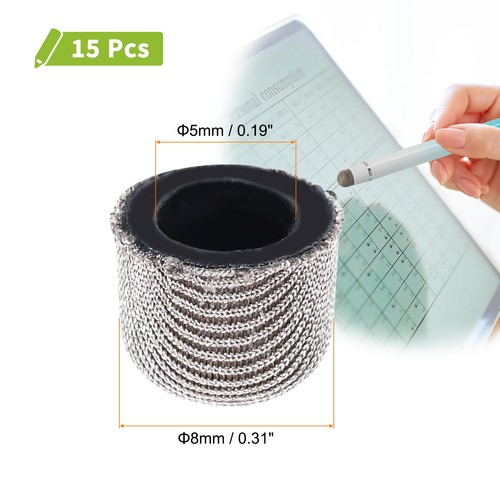15 pièces embouts de rechange en maille de fibre pour stylos stylet 8 mm embouts de stylos à écran tactile - Photo 2/6