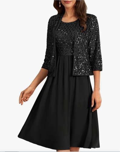 Mujeres 2 piezas Encaje Vestidos de Noche Vestidos de Fiesta para Madre de la Novia Vestido⭐⭐⭐⭐⭐⭐