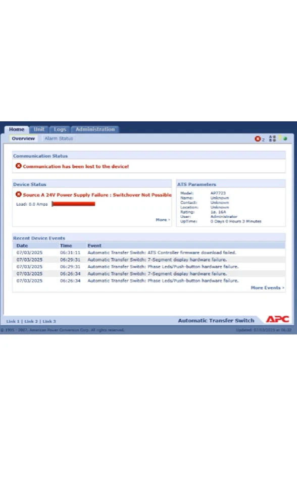APC AP7721 Automatic Transfer Switch ATS PDU 12xC13 10A Hardware Defekt Bastler - Bild 3 von 4