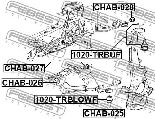 CHAB-027 QUERLENKER LAGER LAGERBUCHSE FEBEST 2PCS FÜR CHEVROLET TRAILBLAZER - Bild 3 von 6