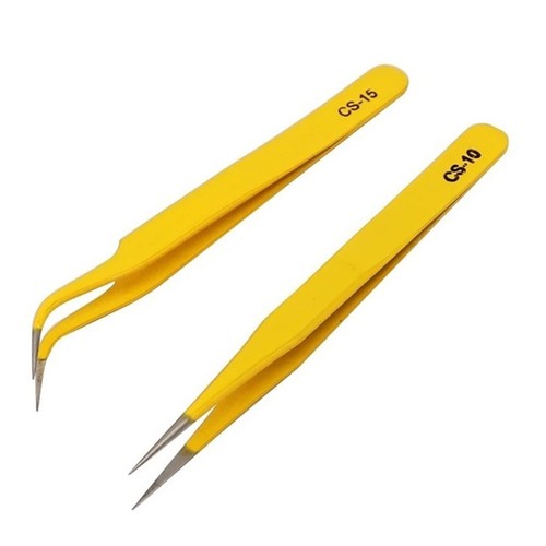 Tweezers Easily Grip Good Texture Stainless Steel Yellow Widely Applicable - Picture 3 of 12