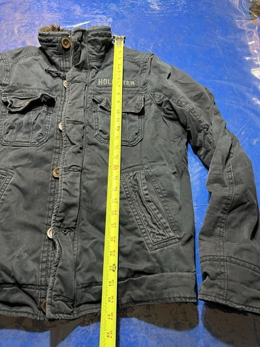 Hollister Carpinteria Military Army Field Jacket Sherpa Blue Size Small - Picture 3 of 9