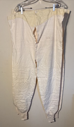 2 Ropa interior larga vintage Williams Bros para hombre botones largos delanteros Balbriggans PROP - Imagen 7 de 11