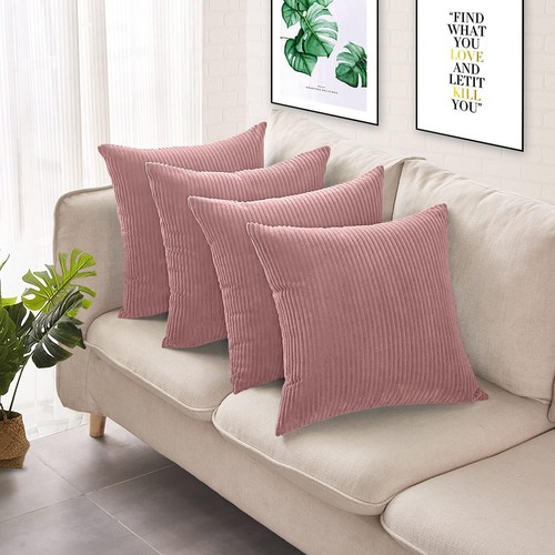 4 Cushion Covers 18"x18" OR Decorative Velvet Filled Cushions Sofa Decor Pillows - Picture 47 of 60