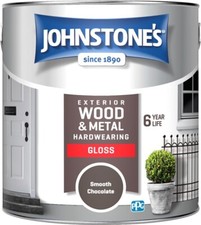 Johnstone's Wood & Metal Exterior Hardwearing Gloss Paint 2.5L- Smooth Chocolate