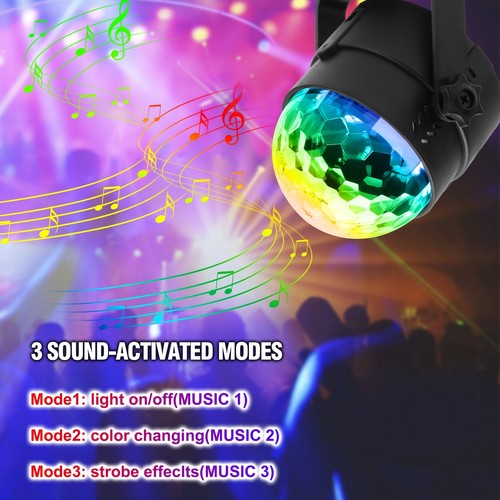 Party Magic Disco Ball Light RGB Rotating Club DJ Stage Lights W/ Remote US - Picture 3 of 14
