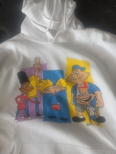 90er Cartoons Nickelodeon Hey Arnold! AOP Kapuzenpullover - Größe XL - Neu mit Etikett weiß - Bild 6 von 12