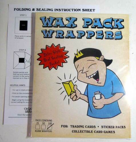 Wax Pack Wrappers 100 Blank LETTER Size Sheets nonsport trading card wrappers - Picture 2 of 4