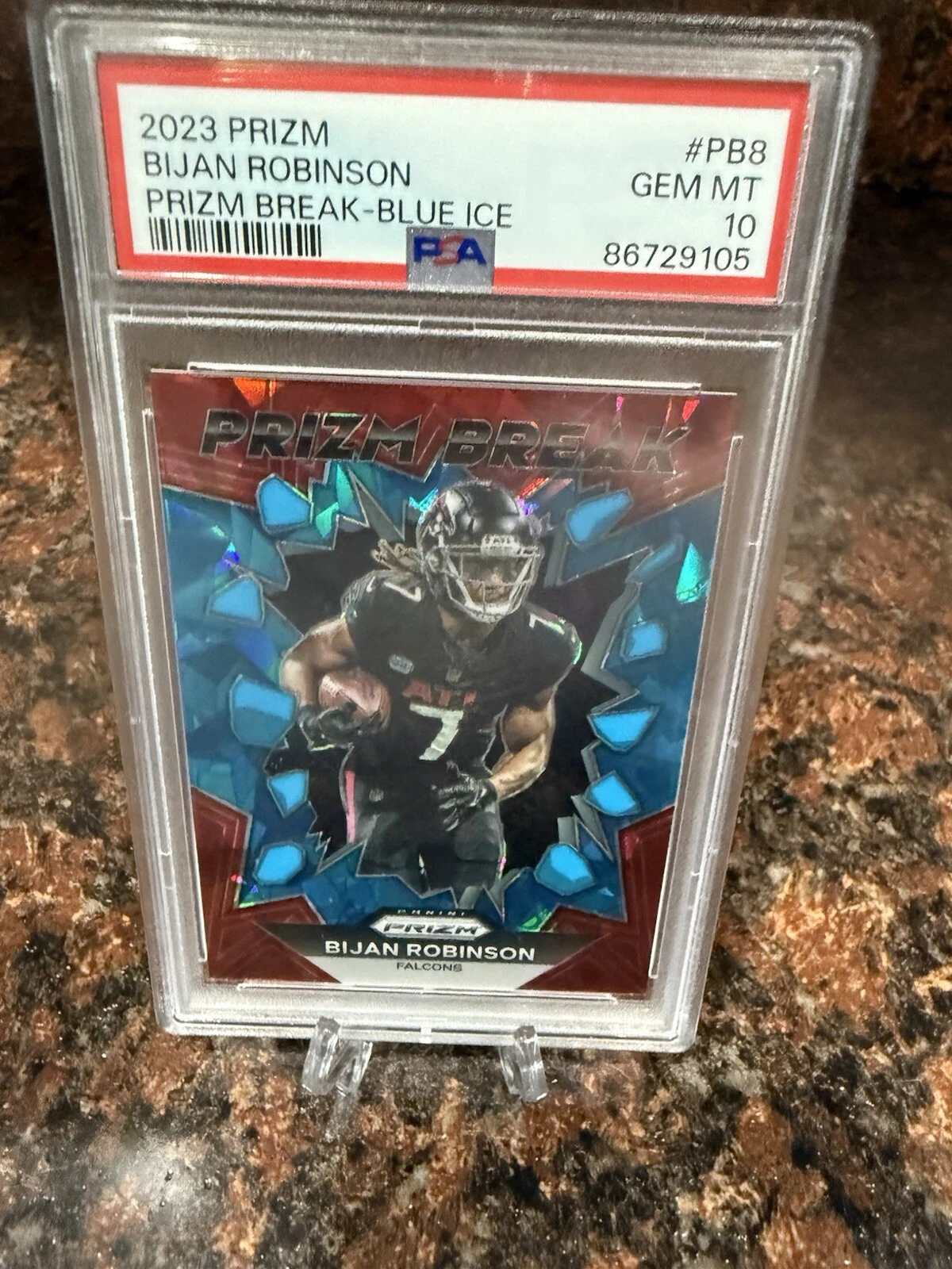 Bijan Robinson Panini Prizm Break #PB8 Blue Ice