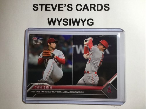 2023 Topps Now SHOHEI OHTANI #445 1st Since 1900 to Lead MLB in HR/BA