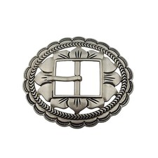 Western Oval Floral Etched Concho Buckle