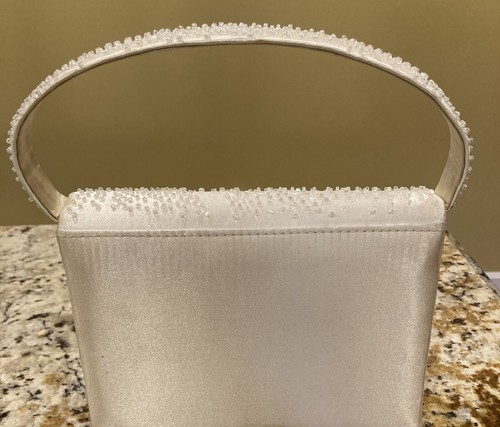 La Regale Evening Bag Beaded Small Handbag White - Picture 3 of 13