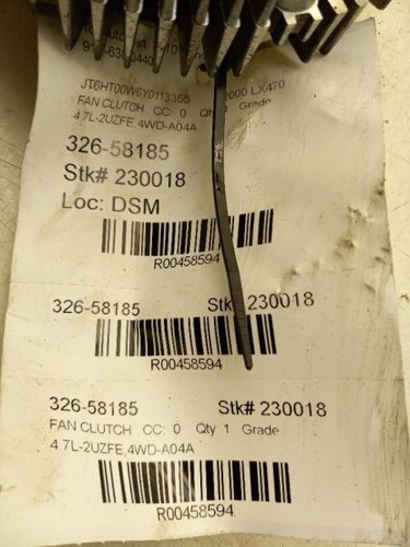 98-05 LEXUS LX470 4.7L 8CYL A/C FAN CLUTCH ASSEMBLY - Picture 4 of 12