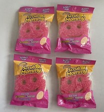 Lot of 4 Scrub Mommy Dual-Sided Pink Scrubber Scrubbing Sponge by Scrub Daddy