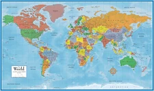 Swiftmaps World Premier Wall Map Poster Mural 24H X 36W