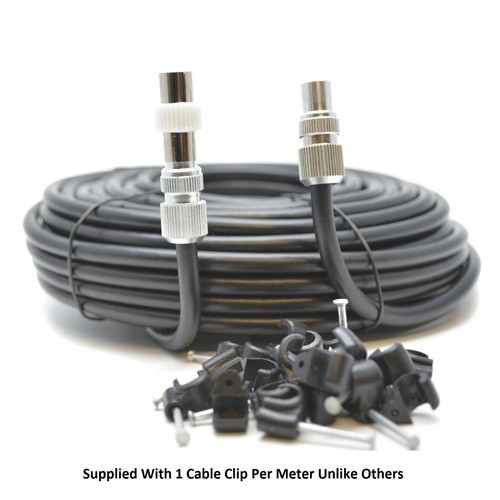 TV Ariel Lead video lead TV Lead, Aerial Coax Cable RF lead RG6 7mm Black 40m - Picture 3 of 11