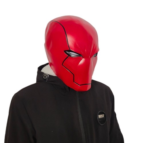 Cosplay Red Hood Jason Todd Helmet Full Head Superhero Halloween Mask Prop Latex - Picture 11 of 11