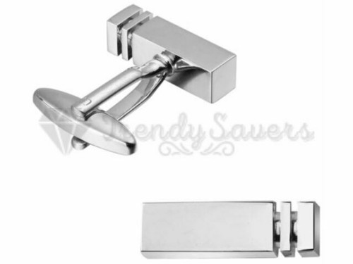 Quality Men's Silver Vintage Fashion Rectangle Bar Cuff Link Cufflink Jewelry UK - Picture 3 of 8