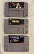 Lot of 3 SNES Games Family Feud Wheel of Fortune & Jeopardy - Cleaned & Tested