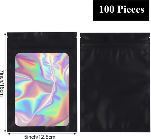Resealable Mylar Bags | 100 Pcs 5 X 7 Inch | Smell Proof Ziplock Bag Seal - Picture 2 of 7