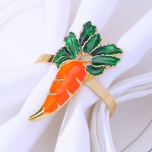 Pack of 6 Easter Napkin Rings Carrot Shape Napkin Buckles Easter Serviette Rings - Picture 7 of 8