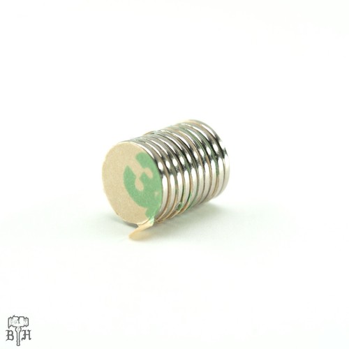 3M Adhesive Backed N52 Disc Rare Earth Neodymium Magnets 10MMx1MM - Picture 3 of 19