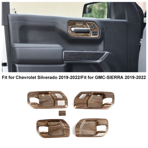 Wood Grain Interior Center Console Cover Trim For Chevy Silverado GMC-SIERRA 19+ - Picture 15 of 34