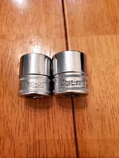 Snap On 3/8" Drive 17MM 19MM 6PT Metric Shallow Chrome Sockets Lot Of 2