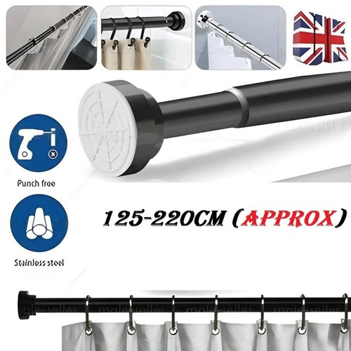Barra de riel de poste de cortina de ducha telescópica extensible de alta resistencia ventana de puerta de baño - Imagen 15 de 23